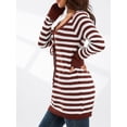 thumbnail image 6 of Liacowi Women Long Sleeve T-shirt Stripe Print Pullover Casual Tops Streetwear, 6 of 9