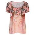 thumbnail image 4 of Blouses à Manches Courtes pour Femmes T-Shirt à Col Rond Décontracté à Imprimé Floral pour Femmes Tuniques à Manches Courtes Hauts Blouse Femme Hauts à Manches Courtes Femme Blouse à Manches Courtes Hauts à Manches Courtes pour Femmes, 4 of 6