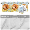 thumbnail image 5 of Curtain Valance for Windows, Watercolor Raccoon Spring Flower Kitchen Valances Rod Pocket Short Curtains, Yellow Floral Animal Art Window Valance for Bedroom Bathroom Living room 56x16in, 5 of 9