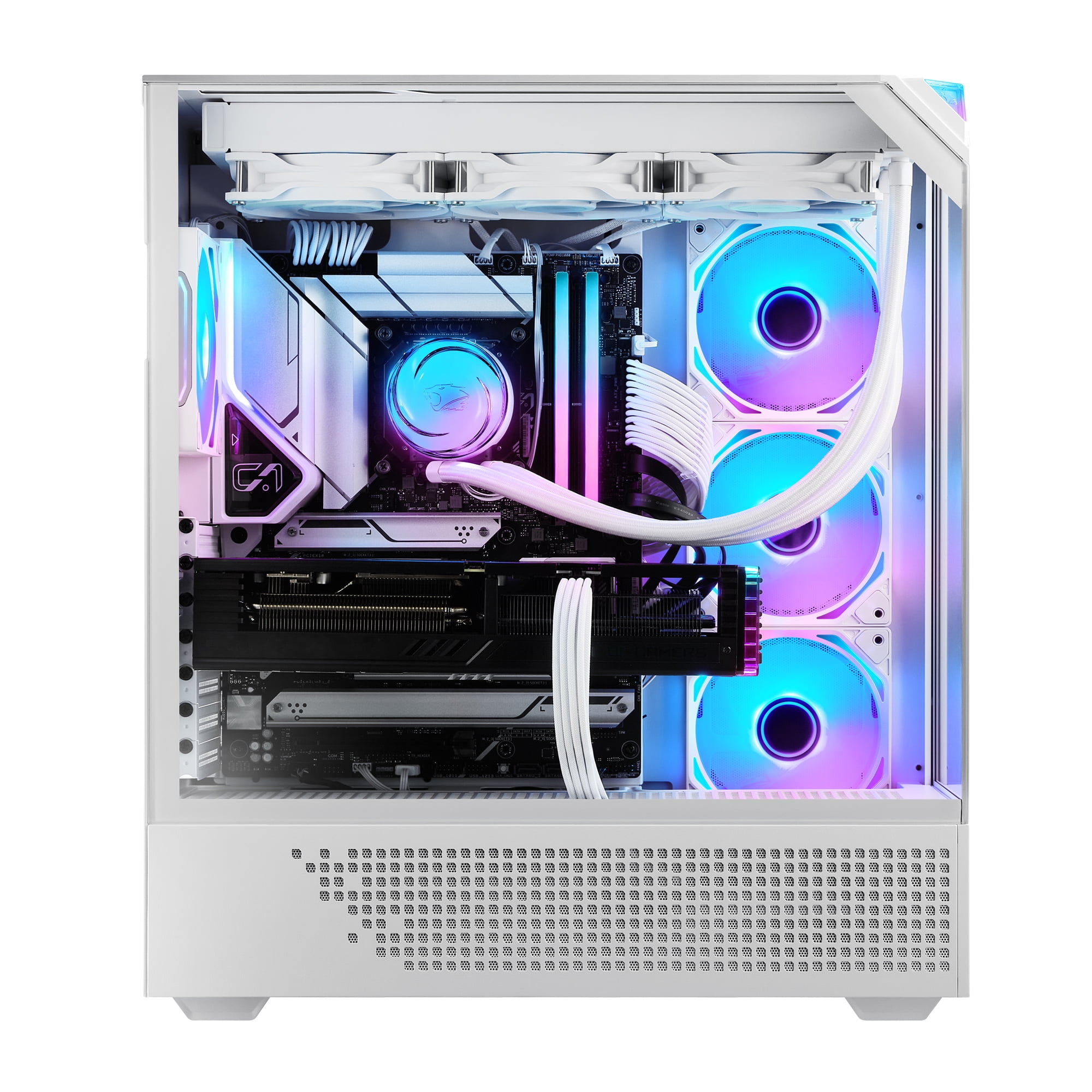 iBUYPOWER Element Pro White Gaming PC Desktop Computer Intel Core Ultra 7 265KF CPU, NVIDIA GeForce RTX 5070Ti 16GB GPU, 32GB DDR5 RGB RAM 1TB NVMe SSD Windows 11 Home White EPWI7N57T01