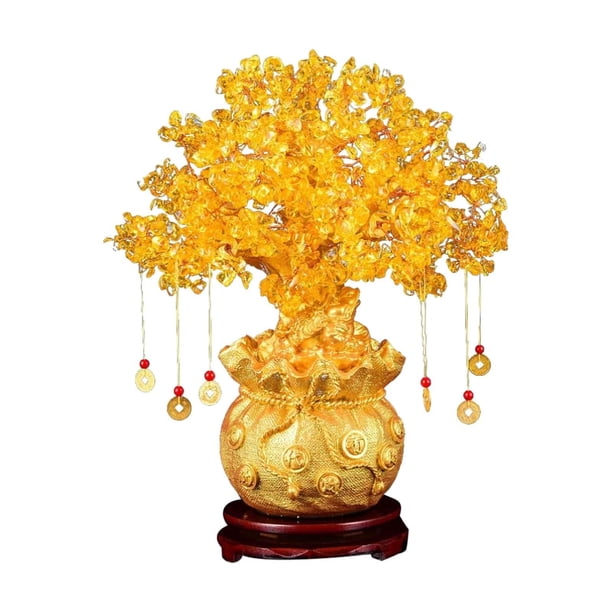 Estatua de árbol del dinero, colección decorativa, escultura de mesa de la suerte y la riqueza para comer. L
