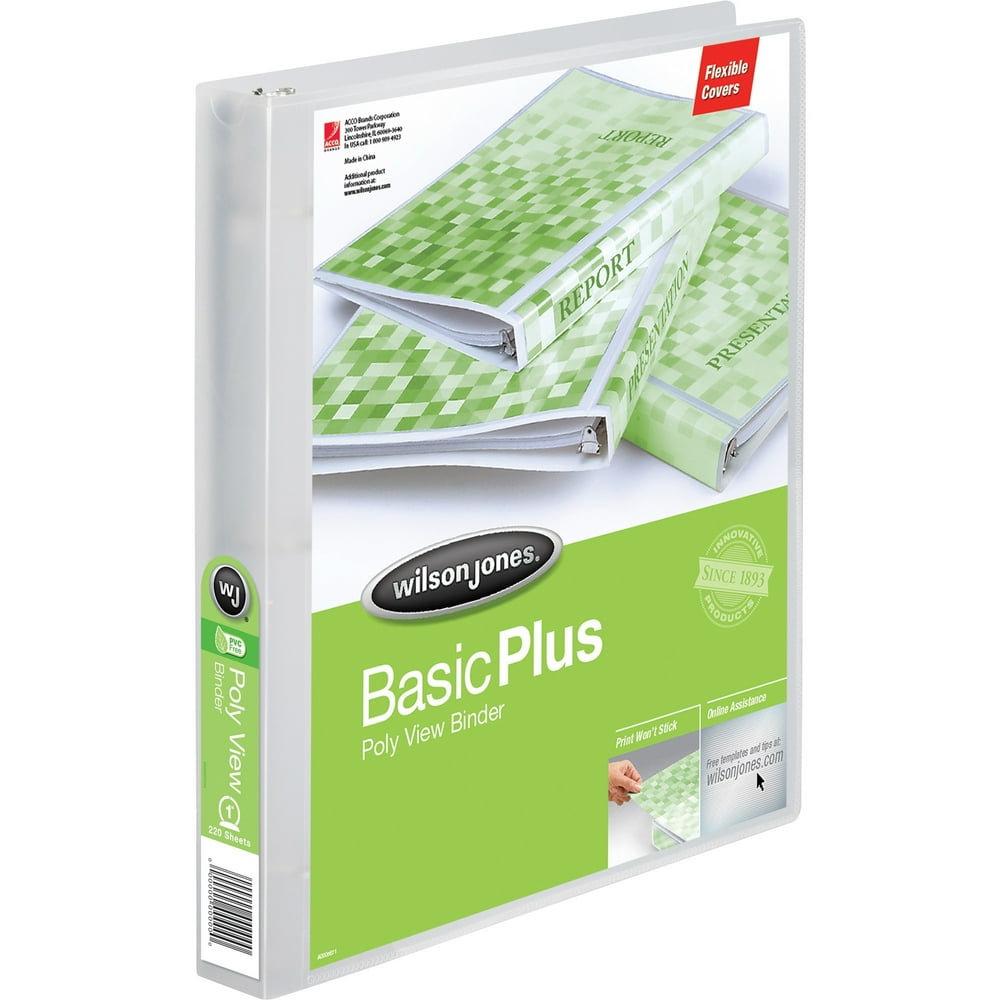 Wilson Jones, WLJ43337, Flex Poly View Binder, 1 Each, Clear