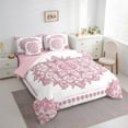 thumbnail image 4 of Manfei Vintage Damask Female 7-Piece Bedding Comforter Set, Mystic Pink Boho Floral King Bedding Sets, Southwestern Reversible Bed Sheets, Microfiber Bedroom Decor, 4 of 8