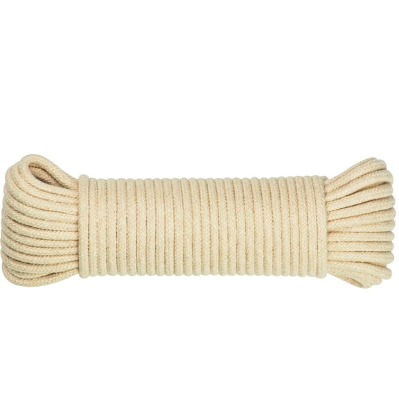 steadmax 100 ft Natural Cotton All-Purpose Clothesline Rope, Off-White (1 Pack)