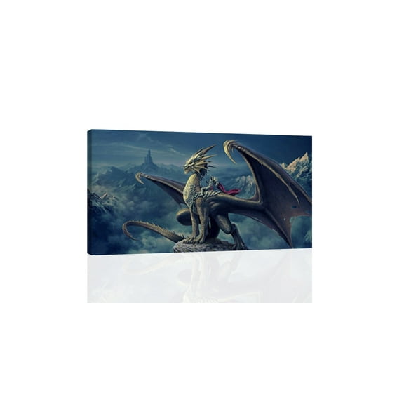 Tamed Dragon Fantasy - CANVAS OR PRINT WALL ART