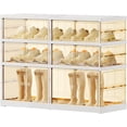 thumbnail image 2 of Tiers Pairs Foldable Shoe Boxes Large Plastic Shoe Storage Rack  Shoe Organizer for Closet Tall Shoe Shelf Clear Stackable Shoes Cabinet with Doors entryway, 2 of 3
