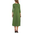 thumbnail image 3 of Nlife Robe Midi Évasée à Manches 3/4 et Col Rond pour Femmes, 3 of 4