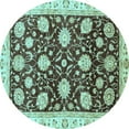 thumbnail image 1 of Ahgly Company Indoor Round Oriental Light Blue Traditional Area Rugs, 8' Round, 1 of 4
