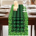 thumbnail image 3 of Table Runners 70 Inches Long Dress Scarves, St. Patrick's Day Farmhouse Coffee/Dining/Kitchen Table Decor, Holiday Table Runner, Spring Shamrocks Farmhouse Green Checkered 13x70 Inch, 3 of 9