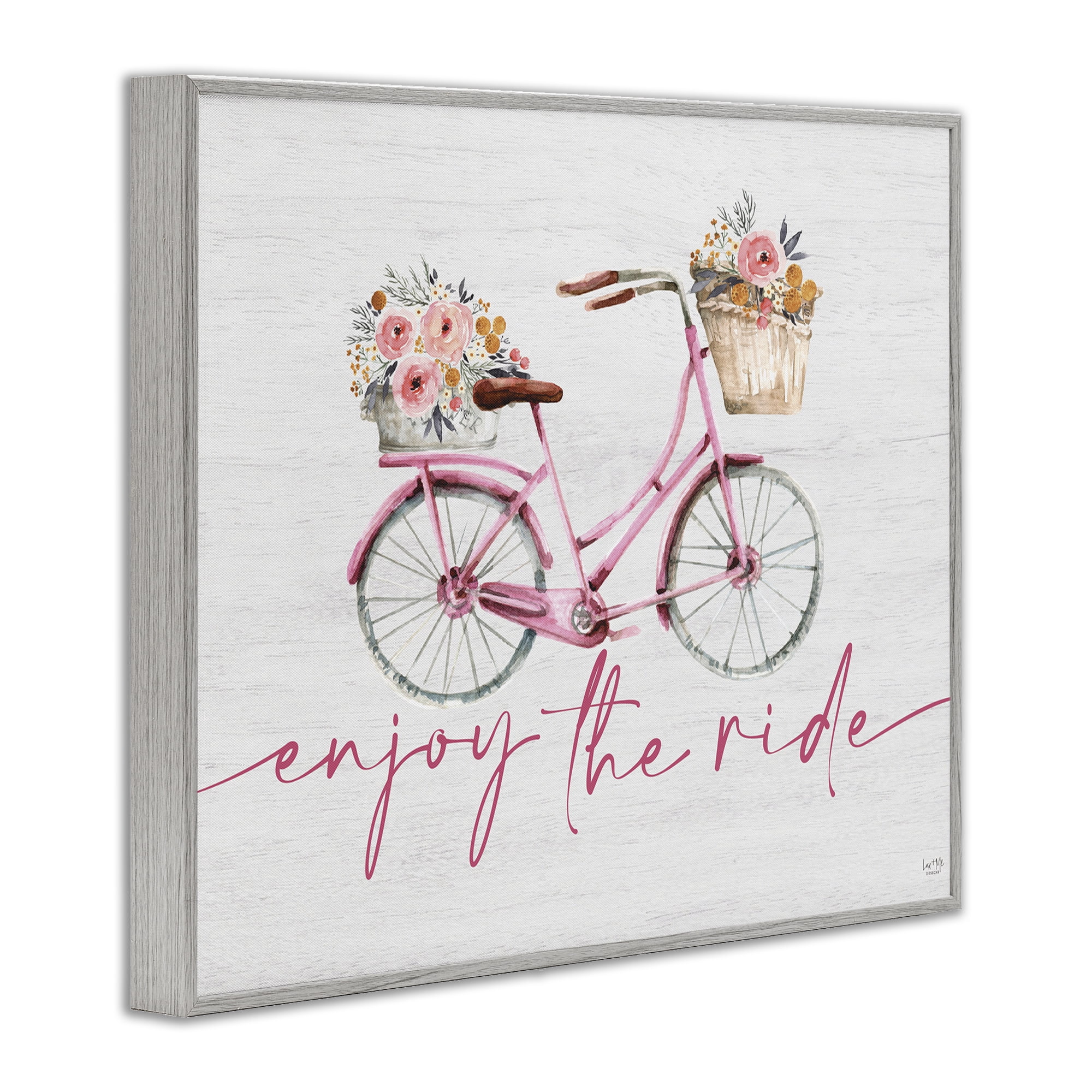 Stupell Industries Enjoy The Ride Bicycle Gray Framed Giclee Art, design by Lux + Me Designs