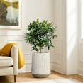 thumbnail image 5 of LuxenHome 16.1" H Tall Planter Outdoor Indoor Plant Pot Handmade Modern Striped MgO Planter Pot, 5 of 9