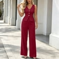 thumbnail image 6 of Purcolt Women's Business Casual 2 Piece Outfits Sleeveless Button Down V-Neck Peplum Suit Vest & Wide Leg Pants Work Office Formal Blazer Sets, S-XXXL, 6 of 6