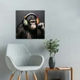 thumbnail image 4 of Nawypu Modern Pop Art Decor - Framed - Thinking Monkey With Headphones Canvas Print Home Decor Wall Art, Gallery Wrap Inner Frame, 16x16in, 4 of 4