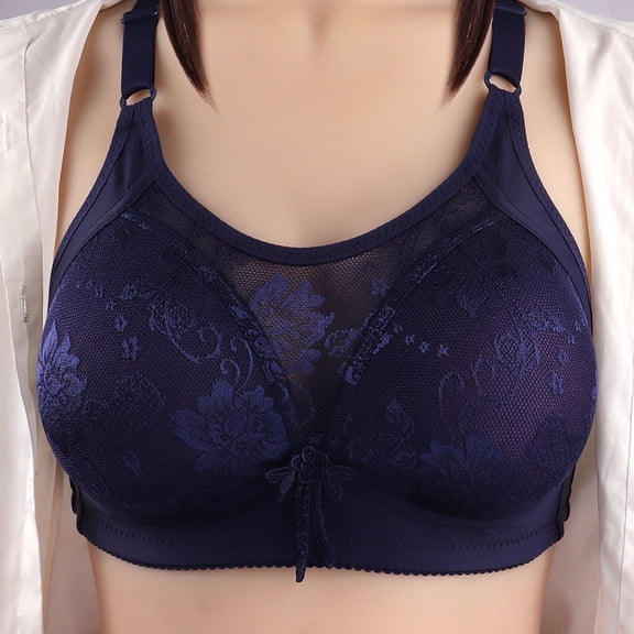 Vedolay Bras For Women Full Coverage Women's Push Up Bra Deep V Plunge Underwire T-Shirt Bra,Blue 40C