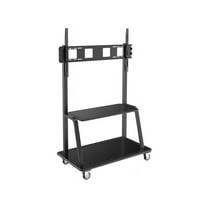 Tripp Lite DMCS60105XXDD Heavy-Duty Rolling TV Cart - Up to 105" Screen Support - 330.69 lb Load Capacity - 2 x Shelf(ves) - 72.6" Height x 46.2" Width x 26.6" Depth - Floor - Powd