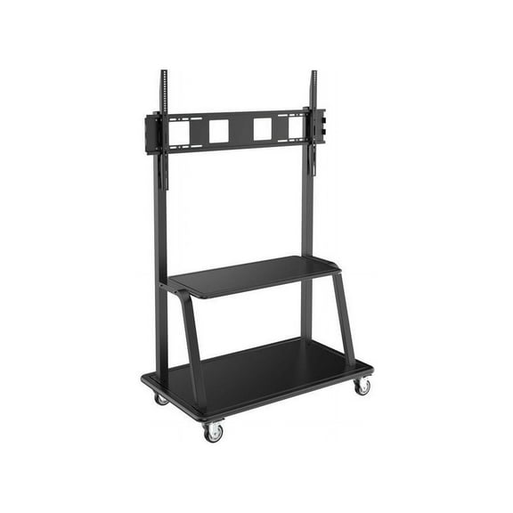Tripp Lite DMCS60105XXDD Heavy-Duty Rolling TV Cart - Up to 105" Screen Support - 330.69 lb Load Capacity - 2 x Shelf(ves) - 72.6" Height x 46.2" Width x 26.6" Depth - Floor - Powd