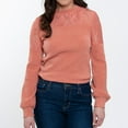 thumbnail image 4 of Elsie & Zoey Jaylyn Ribbed Jersey Crew Neck Bishop Long Sleeve Top for Women, 4 of 7