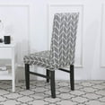 thumbnail image 5 of Dining Room Chair Covers Slipcovers Patterned Stretch Printed Parsons Dining Chair Cover Washable Removable Suitable Armless for Hotel Restaurant Ceremony Universal Size (6 Piece, Grey), 5 of 6