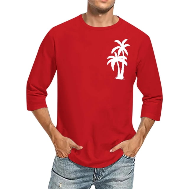 Birdeem Chemises pour Hommes Imprimé Col Rond Mode Décontractée Manches Courtes Blouses