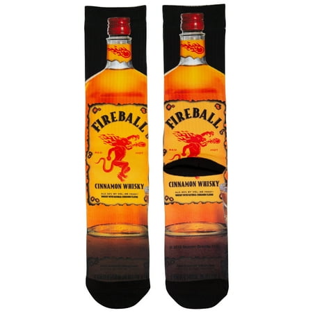 Fireball Fireball Whiskey Bottle Print Socks Walmart Com