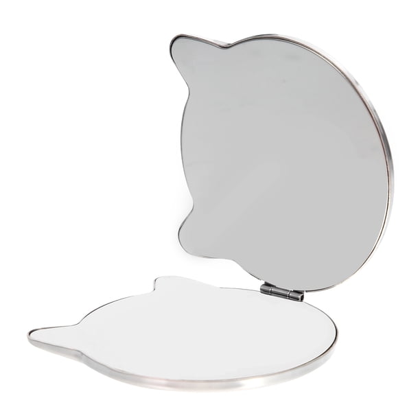FELTECHELECTR Espejo delicado para mujer, espejo de maquillaje de doble cara, compacto, plegable, de metal.