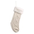 thumbnail image 2 of Tnobhg Christmas Stocking White Fuzzy Plush Top Handmade Knitted Large Capacity Xmas Tree Kids Gift Bag Hanging Sock Party Supplies, 2 of 7