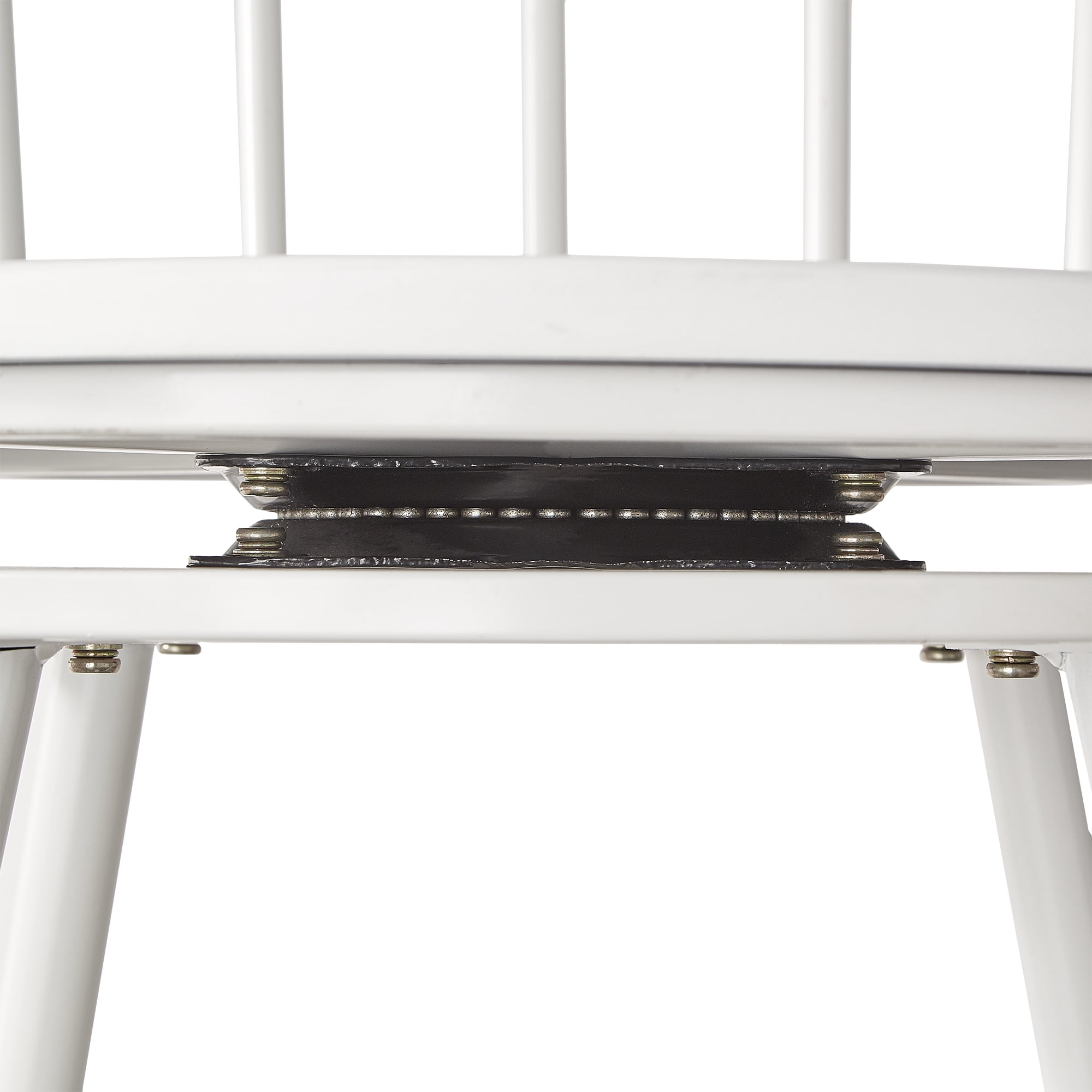 Weston Home Castor Windsor Metal Swivel Counter Stool with Low Spindle Back, Set of 2, White