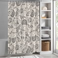 thumbnail image 3 of Grey Pastoral Flowers Fabric Shower Curtain Farmhouse Floral Washable Shower Curtains for Bathroom, Waterproof Bath Curtain with Hooks Home Decor 36x72in, 3 of 8