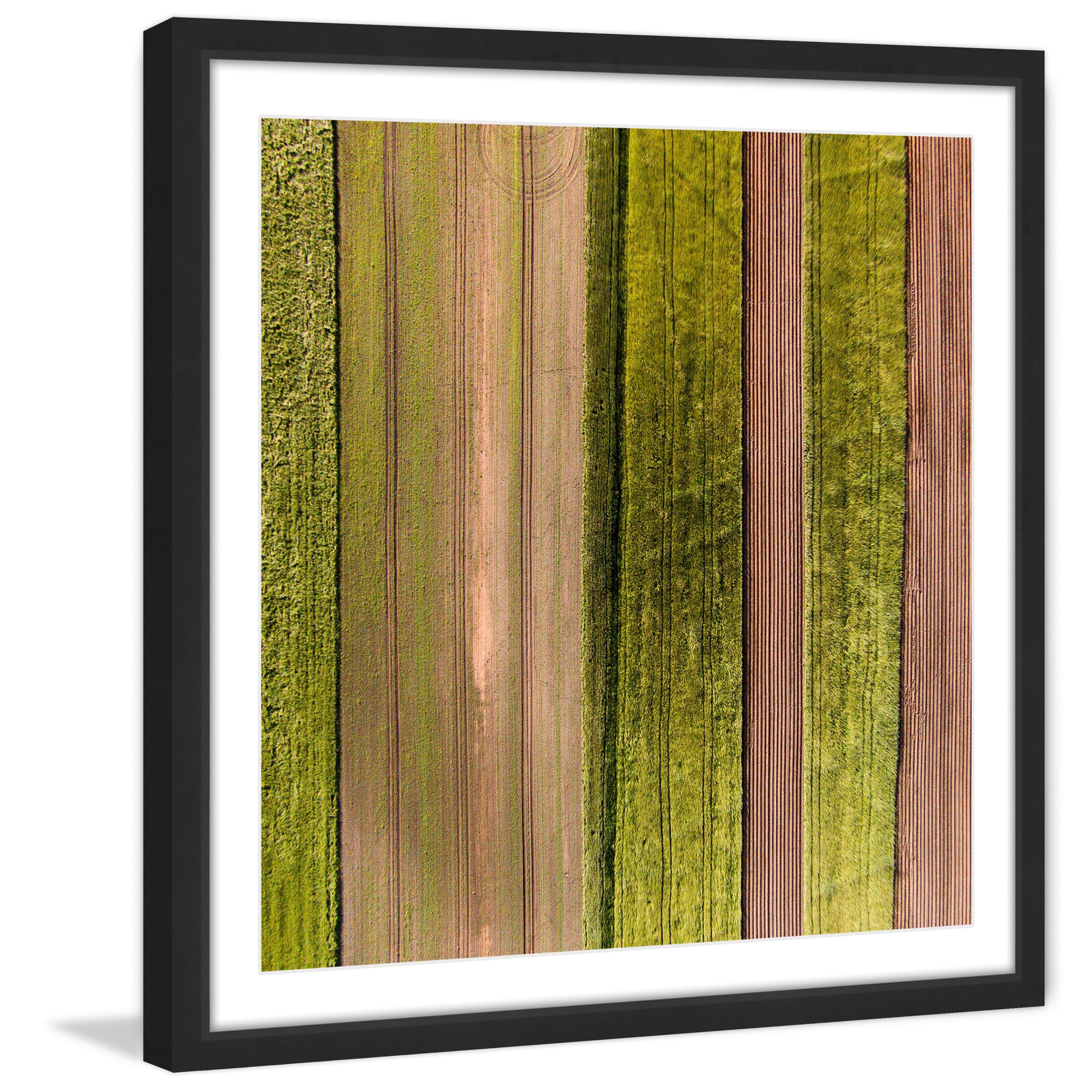 Marmont Hill "Crop Rows" By Karolis Janulis Framed Painting Art Print, 24.0" x 1.5"