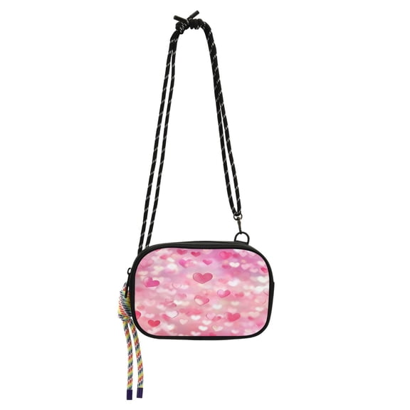 Stylish Crossbody Phone Bag Purse Handbags Adjustable Strap, Compact Design for Essentials Lots Of Hearts