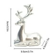 thumbnail image 3 of Uutvmp Silver Reindeer Sculpture, 2Pcs Silver Deer Figurines for Table Top Decor, Rustic Elk Figurine for Display Shelf, Small Cute Reindeer Statue Decor for Living Room Fireplace, 3 of 9