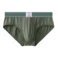 thumbnail image 2 of sunsanly Men Casual Briefs Vertical Striped Pattern Elastic Wide Waistband Mid-rise Panties 3D U-convex Breathable Stretchy Underwear, 2 of 8