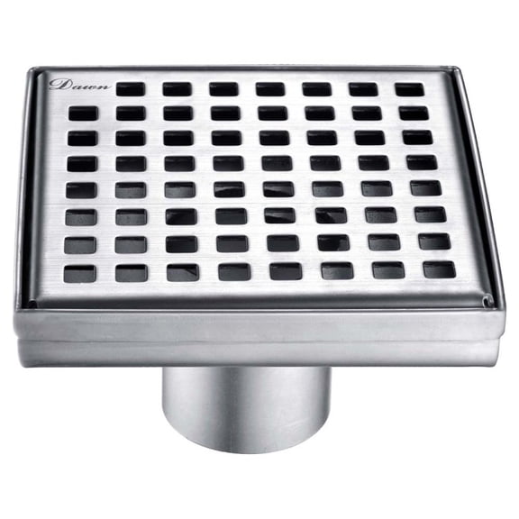Dawn LBE050504 Brisbane River Series Square Shower Drain - 5.25 x 5.25 in.