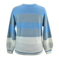 thumbnail image 4 of Women's Oversized Sweater Color Block Striped O Neck For Long Sleeve Knit Pullover Jumper Tops Blue Daily Casual Wearing Lady Spring Trendy Tops XL, 4 of 8
