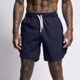 thumbnail image 2 of Sngxgn Mens Casual Cargo Shorts Drawstring Classic Cargo Stretch Short with 2 Pockets(Navy,M), 2 of 9