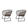 thumbnail image 2 of Outdoor Wicker Dining Chairs Set of 2, Patio Dining Chairs with Cushions, Rattan Dining Armchairs for Lawn, Garden, Poolside, Backyard, Porch, Beige, 2 of 6