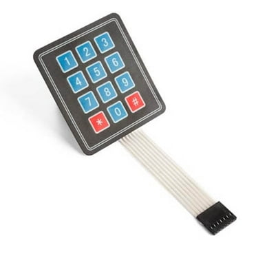WPI300 - KEYPAD MEMBRANE 3X4 MATRIX W/7PI FLAT CABLE 9C ARDUINO COMPATIBLE