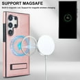 thumbnail image 5 of Designed for Samsung Galaxy S23 Ultra, Luxury Slim Fit PU Leather Back Case with Magsafe Kickstand Wireless Charging Luxury Protective Anti-slip Durable Phone Cover for Galaxy S23 Ultra,Rosegold, 5 of 8