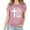 Pink, variant on HOMBOM Yellow Cute Easter Tops for Women Crew Neck Short Sleeve Easter Print T-shirt Trendy Tops for Women 2024 M