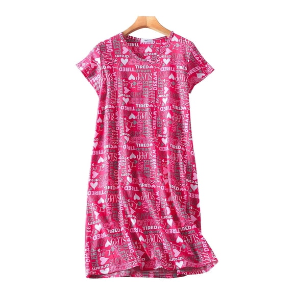 Lumistal Nightgowns for Women Sleep Shirts Short Sleeve Night Shirts Night Gown Ladies Sleep Dress Night Dress Sleepwear Soft Pajama Dress Women's Sleepwear