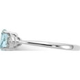thumbnail image 4 of 14K White Gold Aquamarine And Diamond Ring (Size 7) Made In India xbs230, 4 of 5
