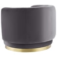 thumbnail image 5 of Armchair Swivel Accent Chair, Gold Gray Grey, Velvet, Modern Contemporary, Living Lounge Cafe Room Hotel Lobby Hospitality, 5 of 7