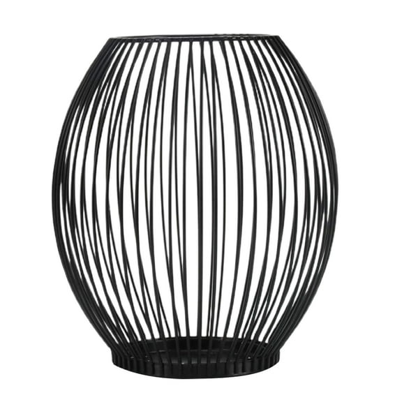 Monyance Lantern Candle Holder Moroccan Style Metal Candle Holder for Home Decor - Large Black Lantern(8.27X7.48X7.48Inches)