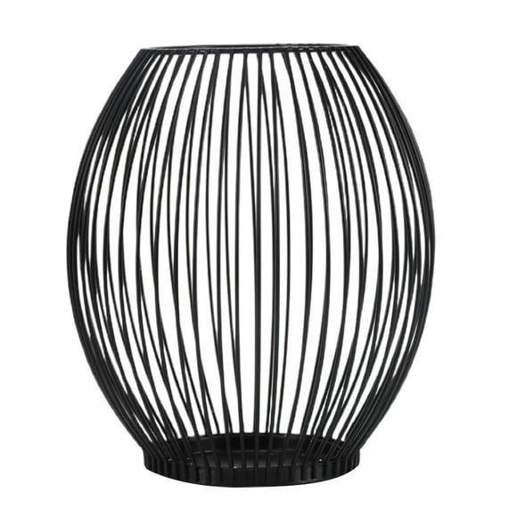 Milisten 1Ud Soporte Para Vela De Metal Negro Con Adorno De En Hierro Para