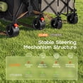 thumbnail image 5 of Furnibear Collapsible Wagon Cart with Brakes, 300L 600Lbs Heavy Duty Folding Beach Wagon,All Terrain Utility Wagon for Camping Sports Garden Grocery, Waterproof, Black, 5 of 13