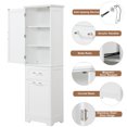 thumbnail image 6 of EUROCO 68.1'' Tall Bathroom Storage Cabinet, MDF Board Floor Storage Cabinet with 1 Door, 2 Different Size Drawers and Adjustable Shelf, Freestanding Cabinet with Painted Finish for Bathroom, White, 6 of 8
