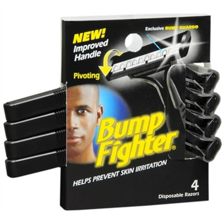 Bump Fighter Disposable Razors 4 Each (Pack of 2) (Best Cream For Razor Bumps On Bikini Line)
