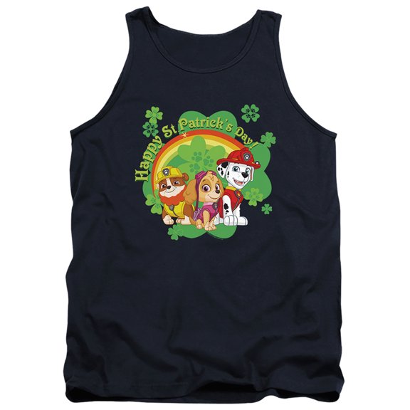 Paw Patrol St. Patrick's Day Team Unisex Adult Tank Top,Navy, Medium