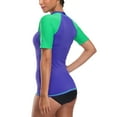 thumbnail image 5 of Women's Rashguard Colorblock Swim Shirt Athletic Swimsuit Top, 5 of 5
