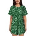 thumbnail image 1 of Fotbe Soccer Conjunto de Pijama Estampado para Mujer, 2 Piezas, Ropa de Dormir con Camiseta de Manga Corta y Shorts Suaves-Small, 1 of 6